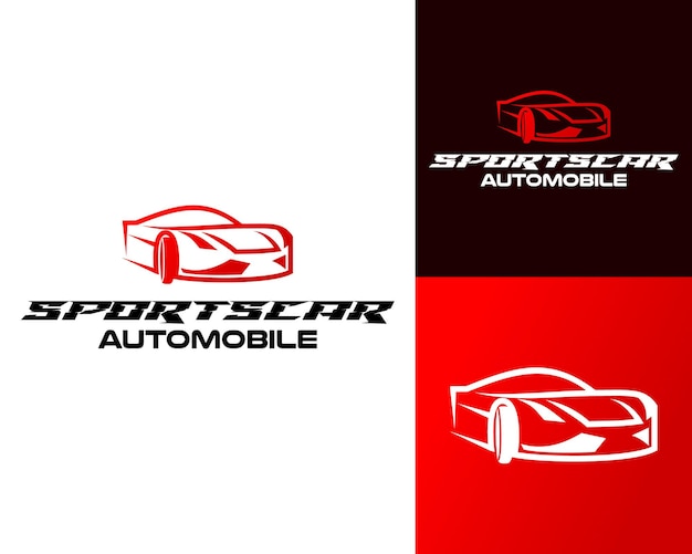 Diseño del logotipo de un automóvil deportivo de forma minimalista