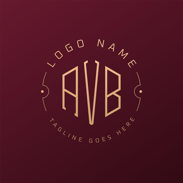 Diseño de logotipo de AVB de lujo Letra elegante AVB Monograma Logotipo minimalista Poligono plantilla de diseño de logotipo AVB