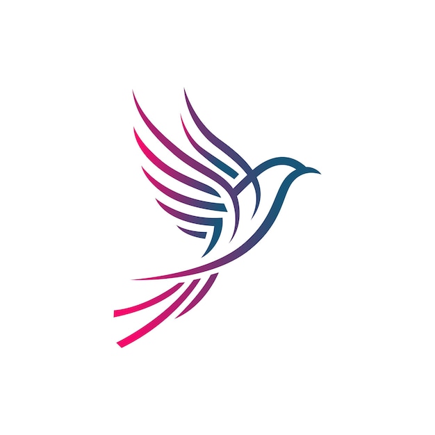 Diseño de logotipo de ave Vector de contorno de ave abstracto