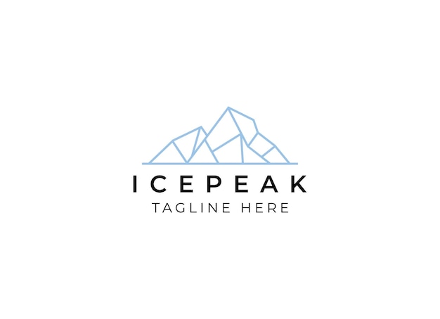 Diseño del logotipo de la aventura de montaña Ice Mount Stone Minimalist mount ice peak logotipo