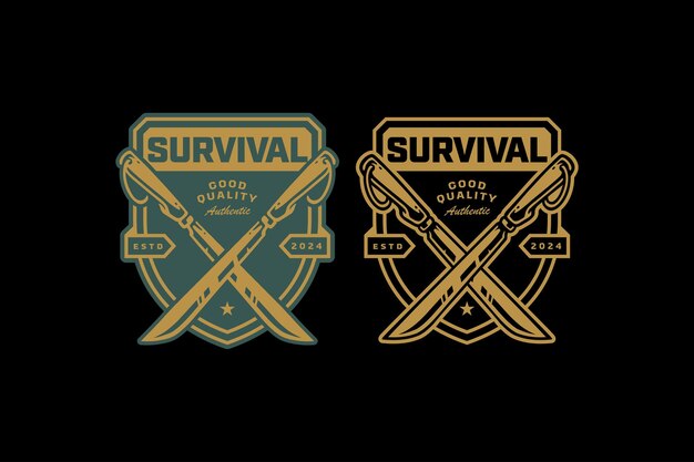 diseño de logotipo para la aventura de la vida silvestre y el kit de supervivencia del negocio deportivo
