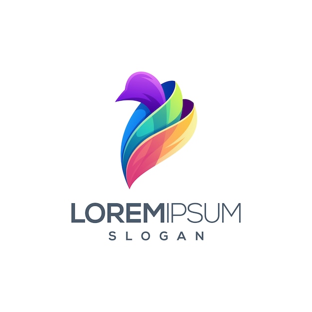 Diseño de logotipo de aves coloridas