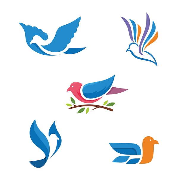 Vector diseño del logotipo de las aves