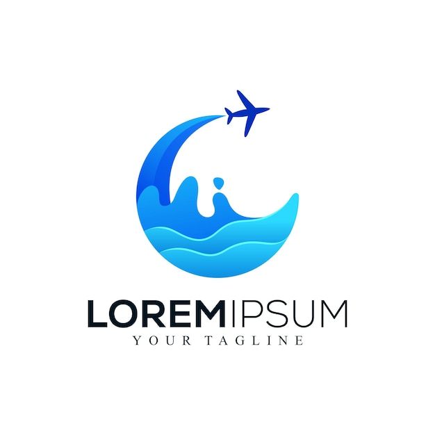 diseño de logotipo de avión abstract lauching
