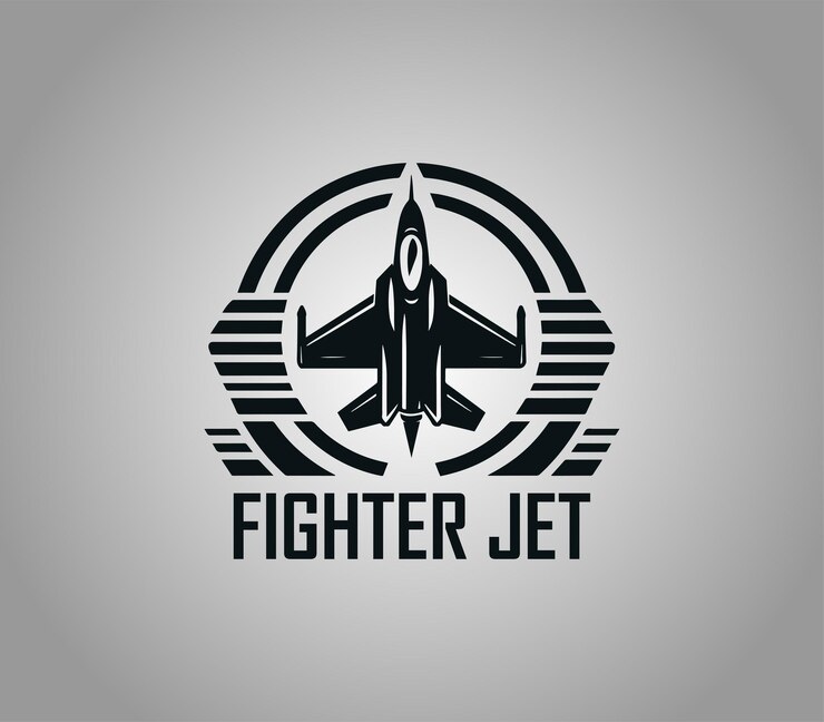 Diseño del logotipo del avión de combate Cazas y bombarderos Aviones de guerra Aviones militares Vector del logotipo de silueta
