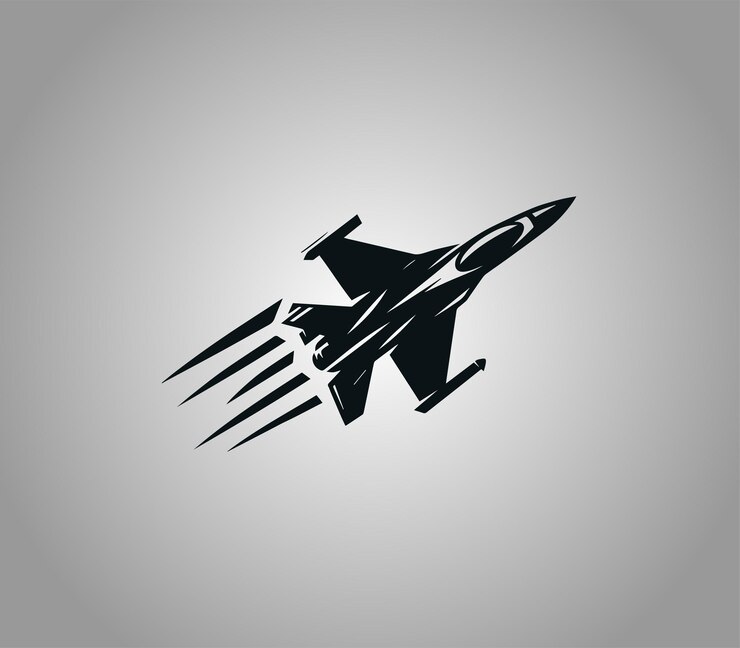 Diseño del logotipo del avión de combate Cazas y bombarderos Aviones de guerra Aviones militares Vector del logotipo de silueta