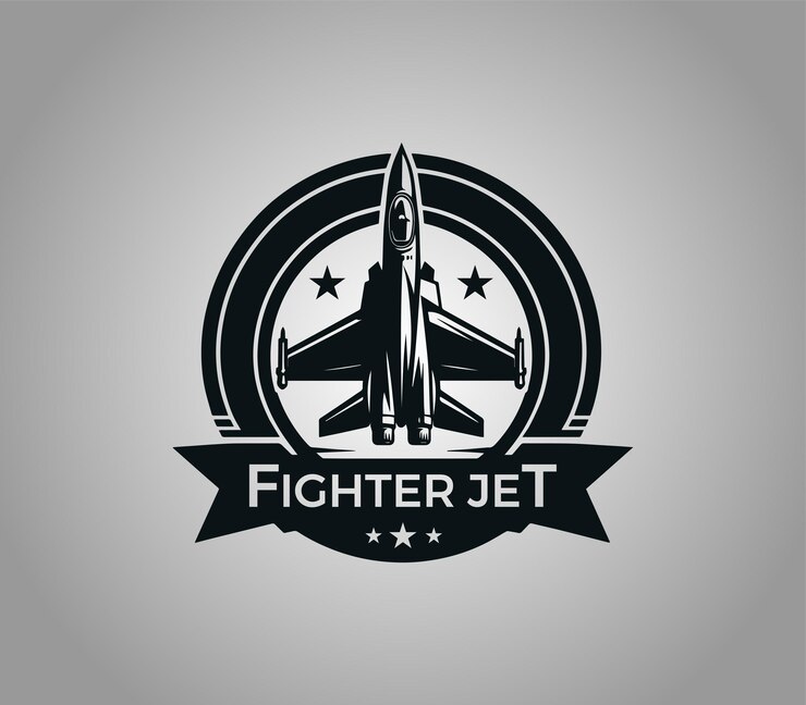 Diseño del logotipo del avión de combate Cazas y bombarderos Aviones de guerra Aviones militares Vector del logotipo de silueta