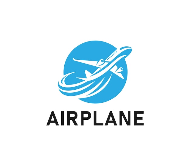 Diseño del logotipo del avión Logotipo sencillo de viaje plantilla del logotipo de avión volador Vector de aerolíneas de avión de viaje