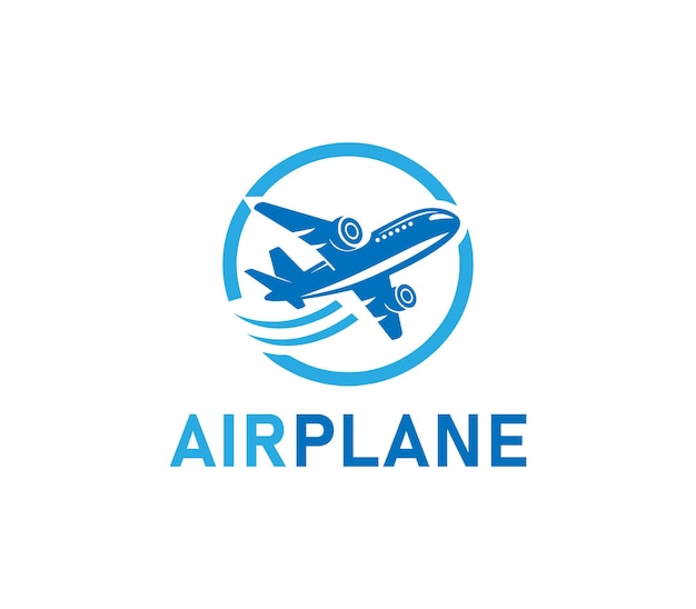 Diseño del logotipo del avión Logotipo sencillo de viaje plantilla del logotipo de avión volador Vector de aerolíneas de avión de viaje