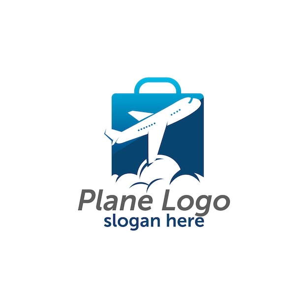 Diseño de logotipo de avión de viaje