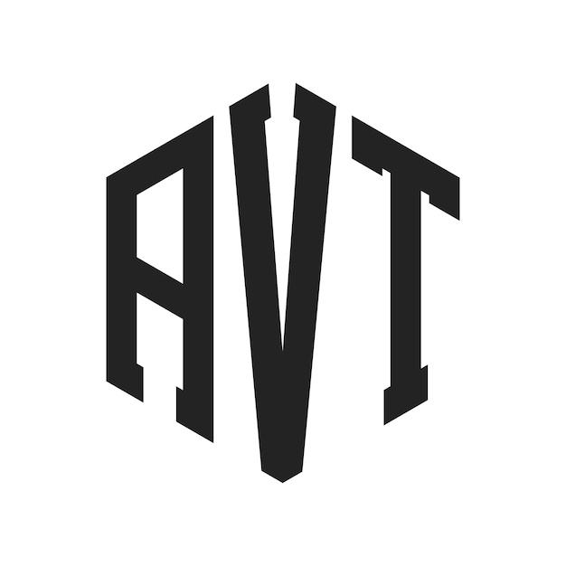 Diseño del logotipo AVT Letra inicial AVT Monograma Logotipo con forma de hexágono