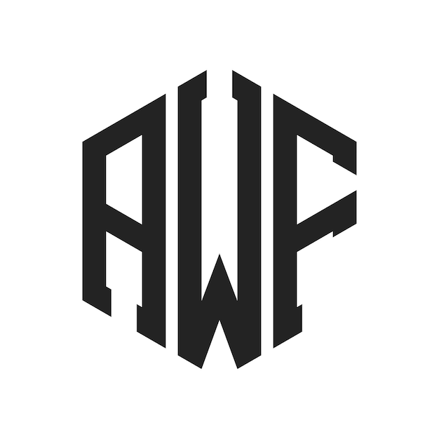 Diseño del logotipo AWF Letra inicial AWF Monograma Logotipo con forma de hexágono