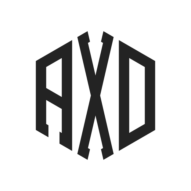 Diseño del logotipo AXD Letra inicial AXD Monograma Logotipo con forma de hexágono