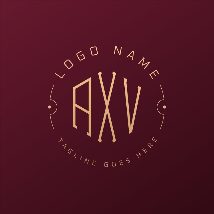 Vector diseño de logotipo axv de lujo letra elegante axv monograma logotipo minimalista poligono axv templata de diseño de logotipo