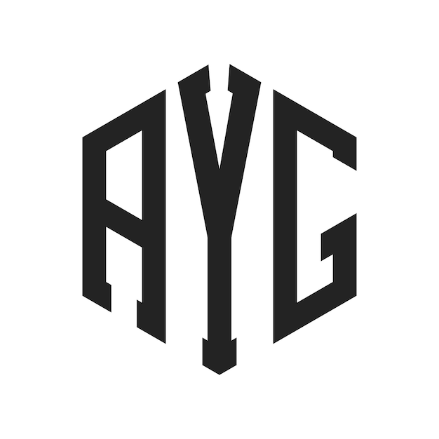 Diseño del logotipo de AYG Letra inicial AYG Monograma Logotipo con forma de hexágono