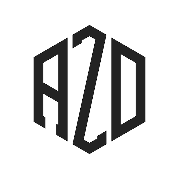 Diseño del logotipo de AZD Letra inicial AZD Monograma Logotipo con forma de hexágono