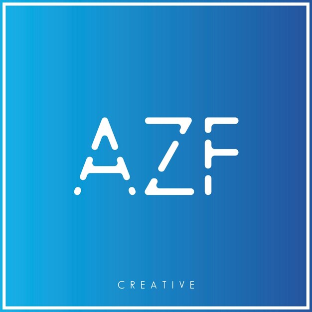 Vector el diseño del logotipo de azf creative vector latter es mínimo, el logotipo de latter premium es monograma de ilustración vectorial.