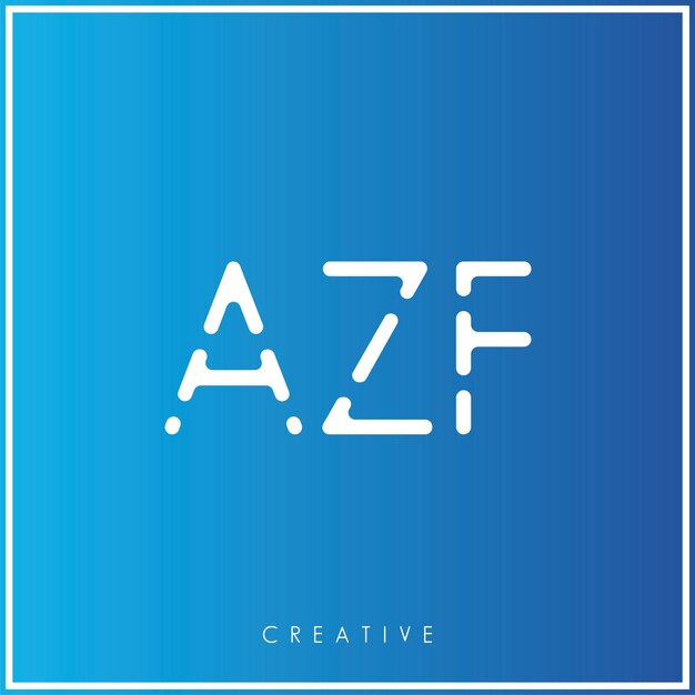 El diseño del logotipo de AZF Creative Vector Latter es mínimo, el logotipo de Latter Premium es monograma de ilustración vectorial.