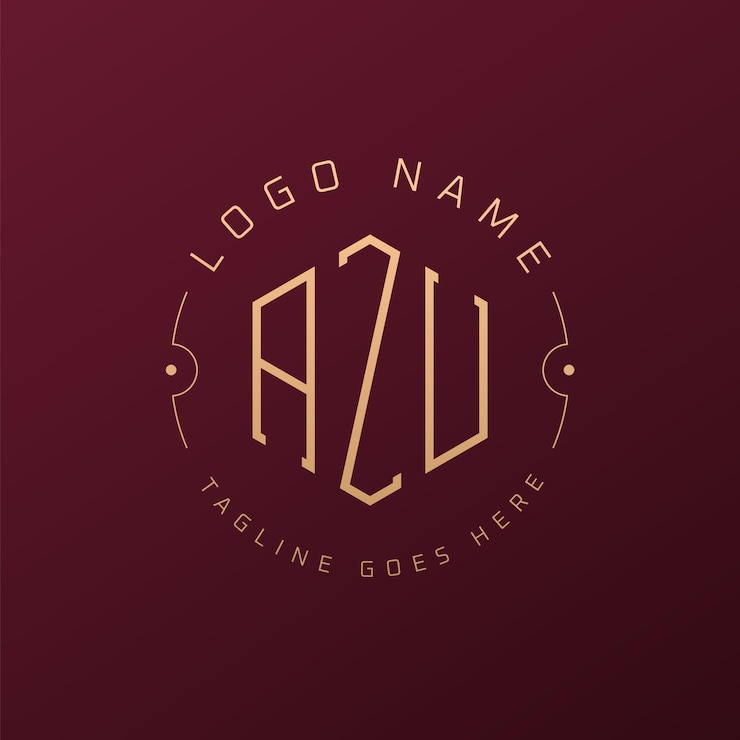 Vector diseño de logotipo de azu de lujo letra elegante azu monograma logotipo minimalista poligono plantilla de diseño de logotipo azu