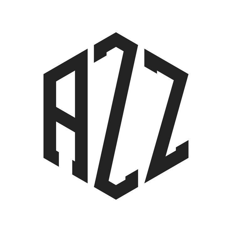 Vector diseño del logotipo de azz letra inicial azz monograma logotipo con forma de hexágono