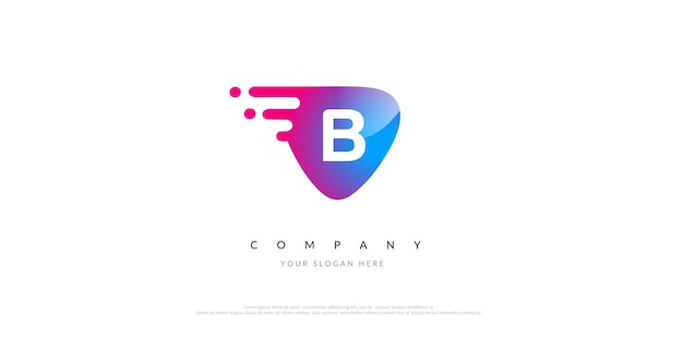 Diseño de logotipo B inicial con símbolo digital
