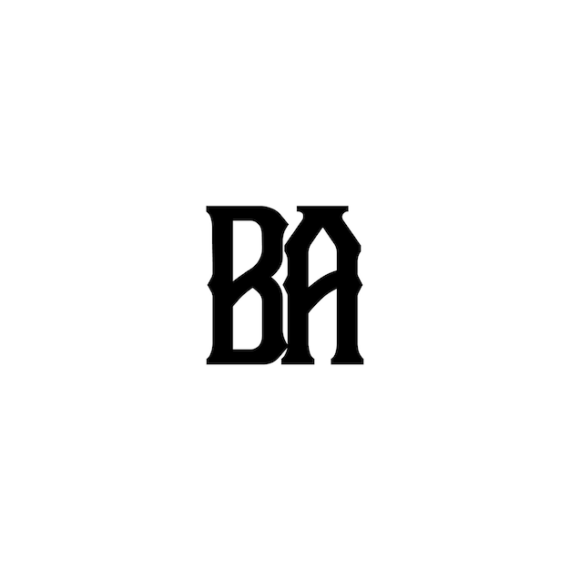 El diseño del logotipo BA monograma letra nombre de texto símbolo monocromático logotipo carácter alfabético logotipo simple