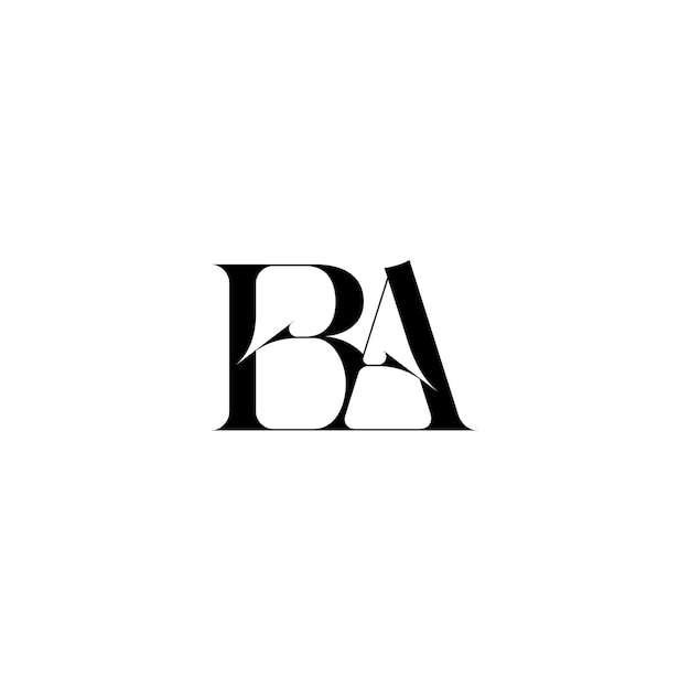 El diseño del logotipo BA monograma letra nombre de texto símbolo monocromático logotipo carácter alfabético logotipo simple