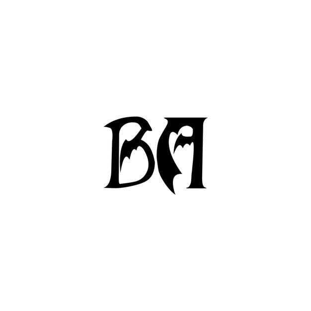 El diseño del logotipo BA monograma letra nombre de texto símbolo monocromático logotipo carácter alfabético logotipo simple
