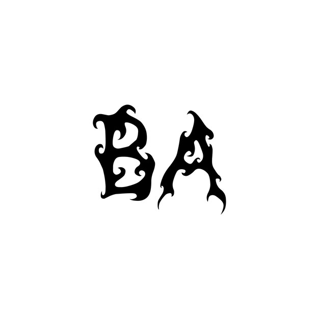 El diseño del logotipo BA monograma letra nombre de texto símbolo monocromático logotipo carácter alfabético logotipo simple