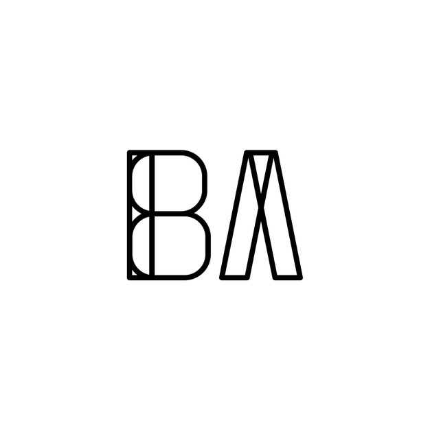 El diseño del logotipo BA monograma letra nombre de texto símbolo monocromático logotipo carácter alfabético logotipo simple