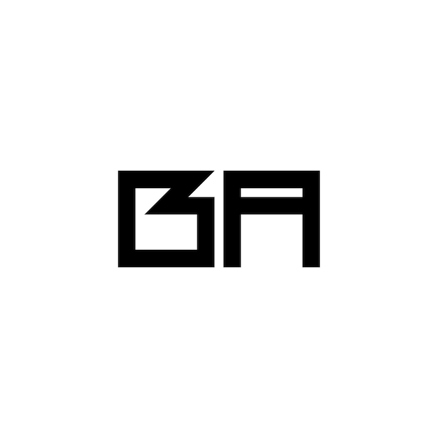 El diseño del logotipo BA monograma letra nombre de texto símbolo monocromático logotipo carácter alfabético logotipo simple