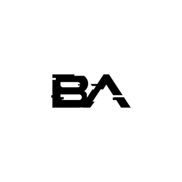 El diseño del logotipo BA monograma letra nombre de texto símbolo monocromático logotipo carácter alfabético logotipo simple