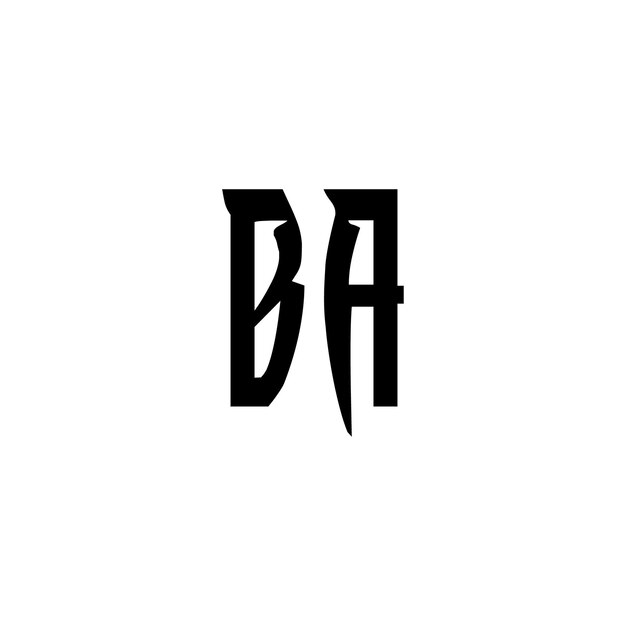 El diseño del logotipo BA monograma letra nombre de texto símbolo monocromático logotipo carácter alfabético logotipo simple