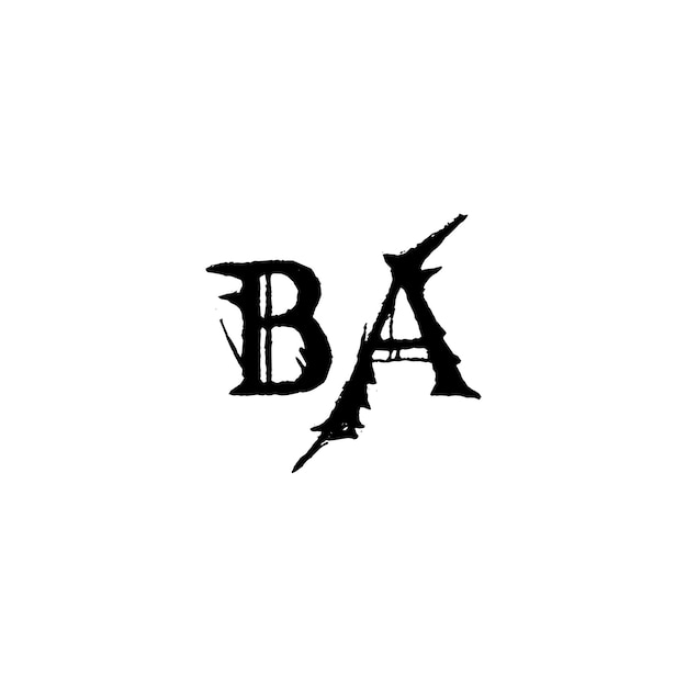 El diseño del logotipo BA monograma letra nombre de texto símbolo monocromático logotipo carácter alfabético logotipo simple