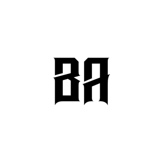 El diseño del logotipo BA monograma letra nombre de texto símbolo monocromático logotipo carácter alfabético logotipo simple