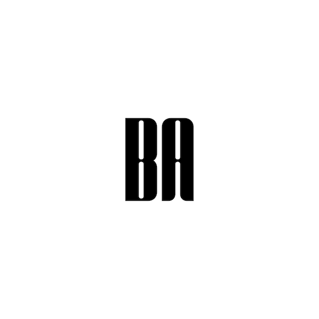 El diseño del logotipo BA monograma letra nombre de texto símbolo monocromático logotipo carácter alfabético logotipo simple