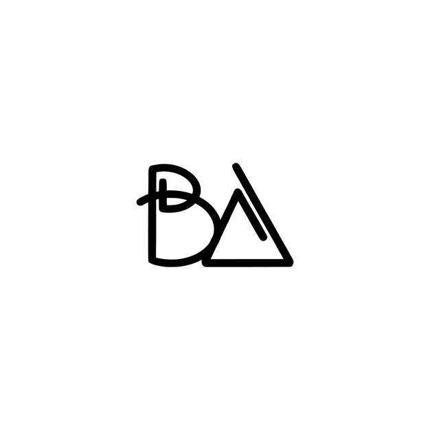 El diseño del logotipo BA monograma letra nombre de texto símbolo monocromático logotipo carácter alfabético logotipo simple