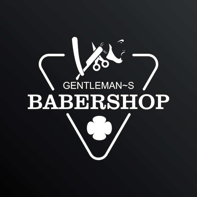 Diseño del logotipo de Babershop concepto simple Vector Premium