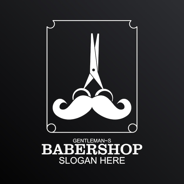 Diseño del logotipo de Babershop concepto simple Vector Premium