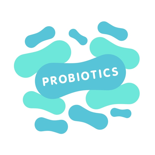 Diseño de logotipo de bacterias probióticas Ingrediente de nutrición saludable para fines terapéuticos