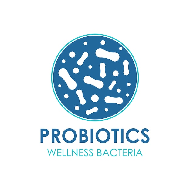 Diseño de logotipo de bacterias probióticas.