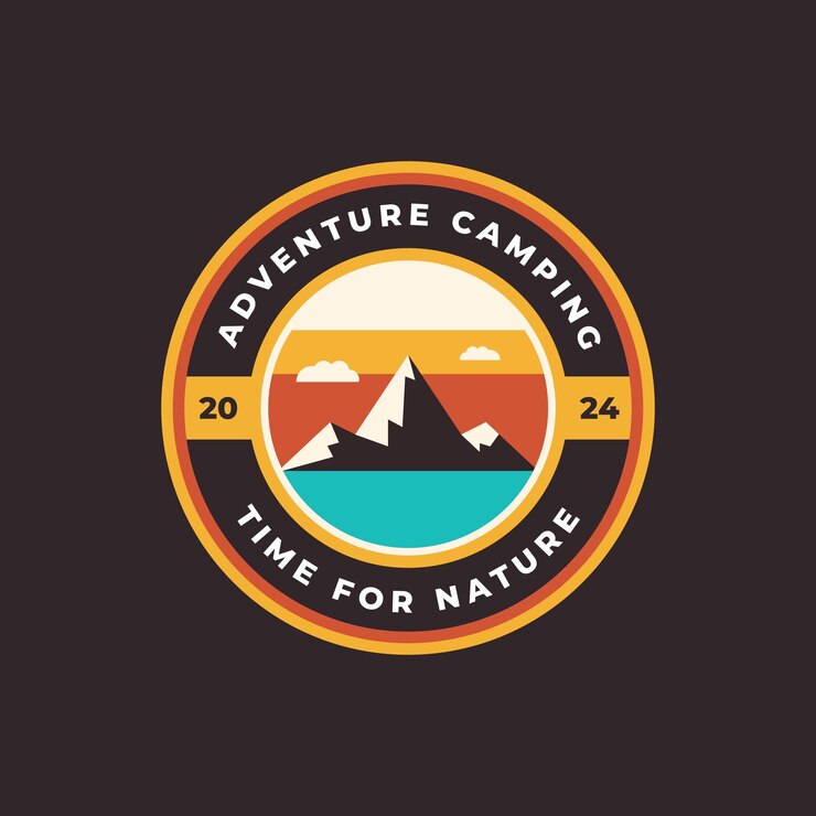 Vector diseño del logotipo de badge mountain para su negocio