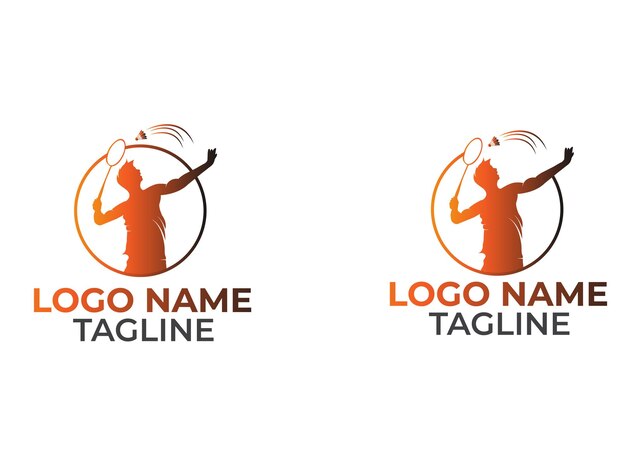 Diseño del logotipo de bádminton Logotipo de la raqueta Logotipo deportivo Deportes premium Negocios Personas creativas