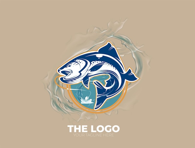 Diseño del logotipo del bagre dibujado a mano
