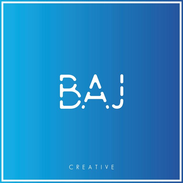 El diseño del logotipo de BAJ Creative Vector Latter Minimal Latter Logo Premium Vector Ilustración Monograma
