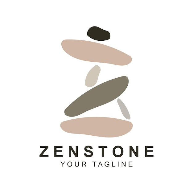 Vector diseño del logotipo de balance stone silueta del logotipo de piedra zen diseño de ilustración vectorial con idea creativa