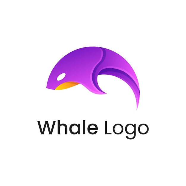 Diseño de logotipo de ballena degradado colorido