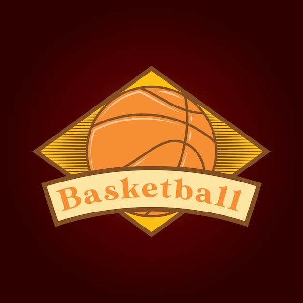 Diseño de logotipo de baloncesto abstracto y arte colorido.