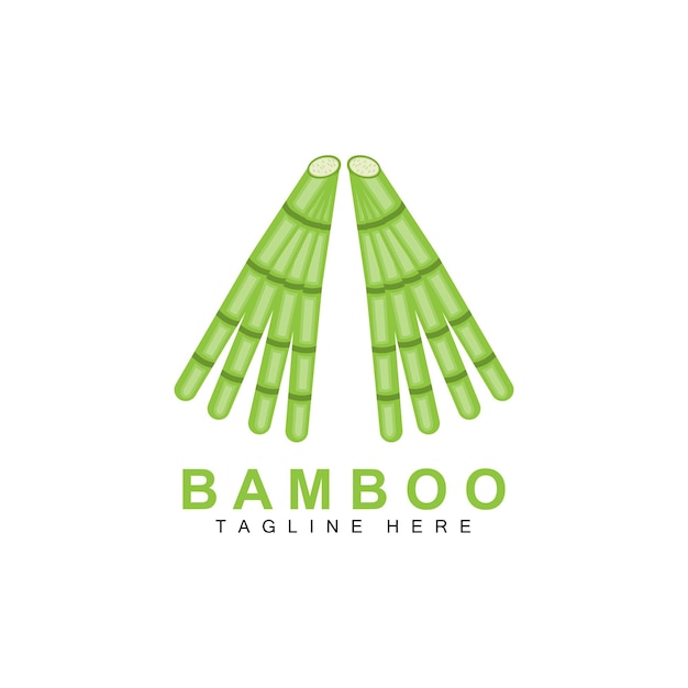 Diseño de logotipo de bambú Árbol verde Vector Panda Comida Producto Marca Plantilla Ilustración