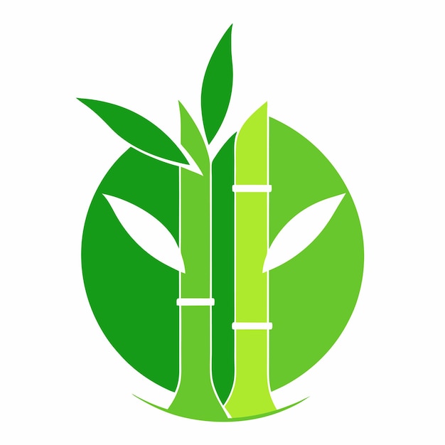 diseño de logotipo de bambú verde arte vectorial e ilustración
